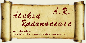 Aleksa Radonoćević vizit kartica